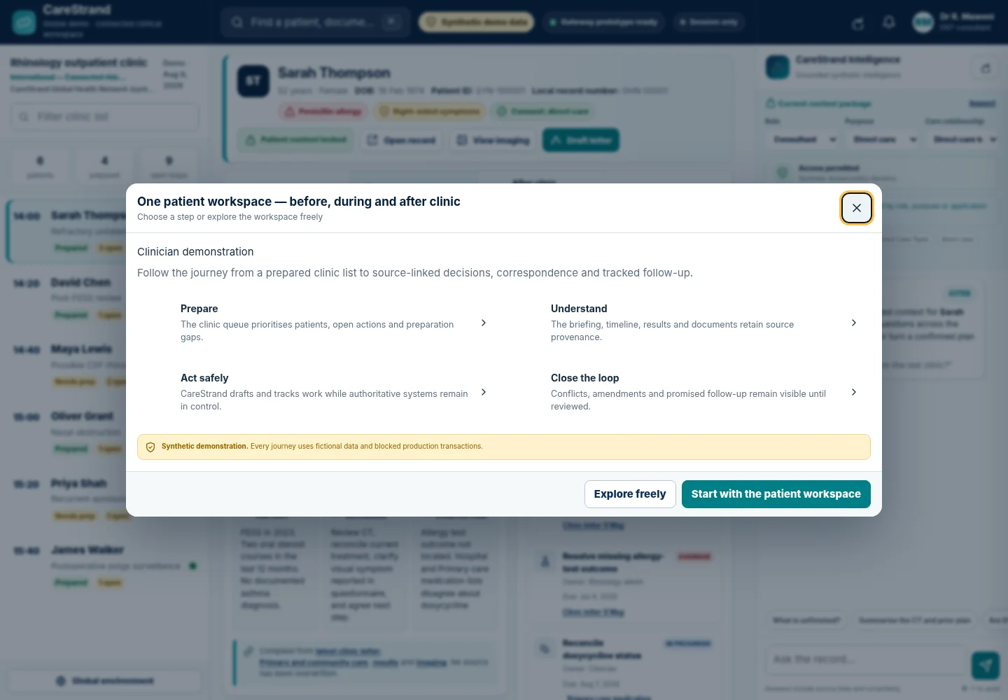 CareStrand guided clinical workflow